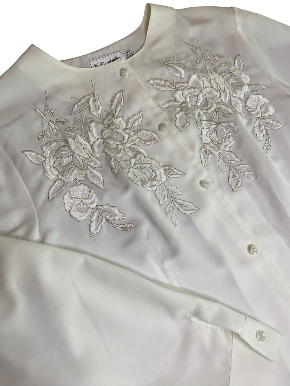 Vintage KC Studio Floral Top Women’s 8 Bridal Wedding Rehearsal Shower Bride 90s